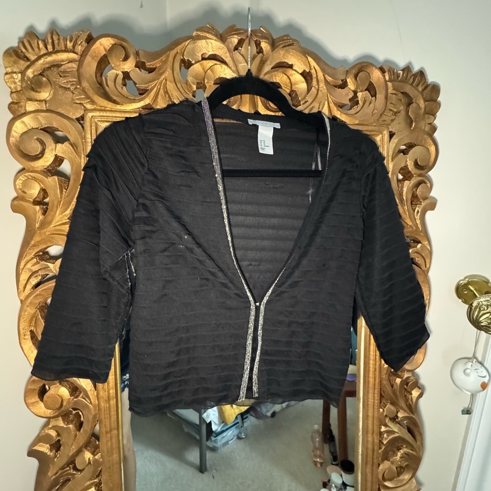 Black Cropped Cardigan